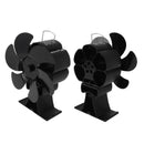 Black 6 Blade Heat Powered Stove Fan Thermodynamically Driven Fireplace Fan for Heat Dissipation