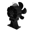 Black 6 Blade Heat Powered Stove Fan Thermodynamically Driven Fireplace Fan for Heat Dissipation