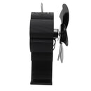 Black 6 Blade Heat Powered Stove Fan Thermodynamically Driven Fireplace Fan for Heat Dissipation