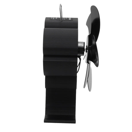 Black 6 Blade Heat Powered Stove Fan Thermodynamically Driven Fireplace Fan for Heat Dissipation