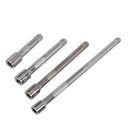 4pc 1/4in Drive Socket Extension Bar Set Long Shaft 50mm 75mm 100mm 150mm Ratchet Improved