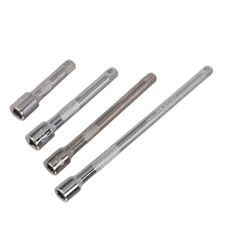 4pc 1/4in Drive Socket Extension Bar Set Long Shaft 50mm 75mm 100mm 150mm Ratchet Improved