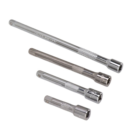 4pc 1/4in Drive Socket Extension Bar Set Long Shaft 50mm 75mm 100mm 150mm Ratchet Improved