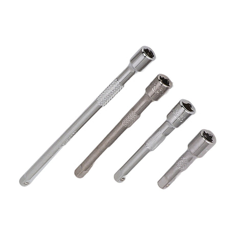 4pc 1/4in Drive Socket Extension Bar Set Long Shaft 50mm 75mm 100mm 150mm Ratchet Improved