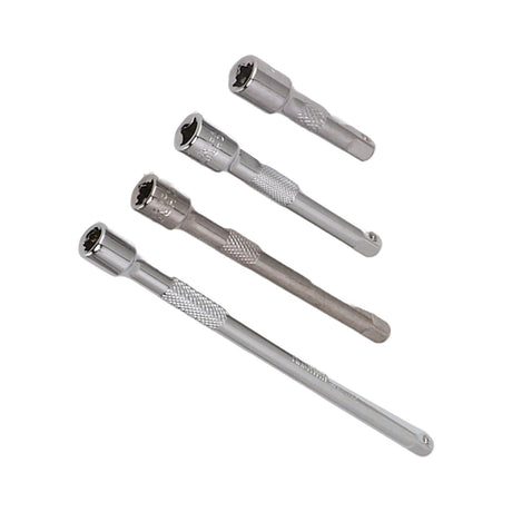 4pc 1/4in Drive Socket Extension Bar Set Long Shaft 50mm 75mm 100mm 150mm Ratchet Improved