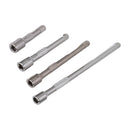 4pc 1/4in Drive Socket Extension Bar Set Long Shaft 50mm 75mm 100mm 150mm Ratchet Improved