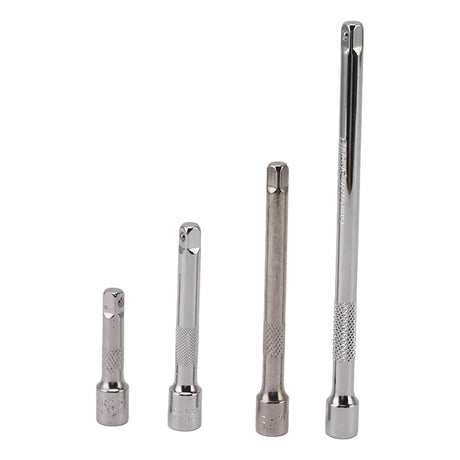 4pc 1/4in Drive Socket Extension Bar Set Long Shaft 50mm 75mm 100mm 150mm Ratchet Improved