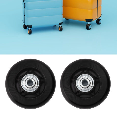 2pcs Luggage Suitcase Replacement Wheels Noiseless Rubber Swivel Caster Wheels Bearings Repair Kits 72x24mm / 2.8x0.9in