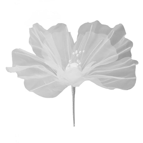 Gauze Flower 19.7in Diameter Soft Bright Colors Light Reusable Handcrafted Organza Flower for Wedding Photography Family White