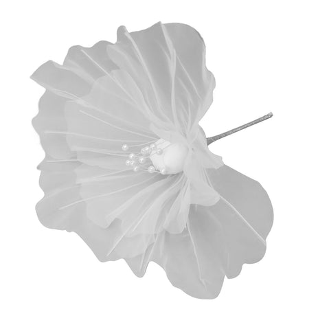 Gauze Flower 19.7in Diameter Soft Bright Colors Light Reusable Handcrafted Organza Flower for Wedding Photography Family White