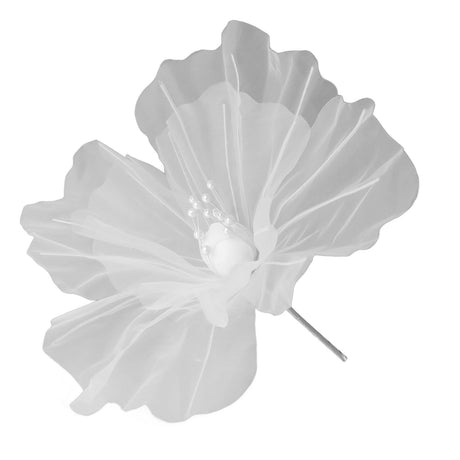 Gauze Flower 19.7in Diameter Soft Bright Colors Light Reusable Handcrafted Organza Flower for Wedding Photography Family White