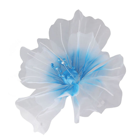 Gauze Flower 19.7in Diameter Soft Bright Colors Light Reusable Handcrafted Organza Flower for Wedding Photography Family Blue