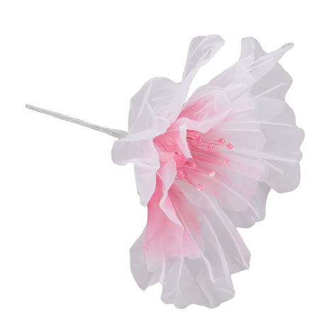 Gauze Flower 19.7in Diameter Soft Bright Colors Light Reusable Handcrafted Organza Flower for Wedding Photography Family Rose Red