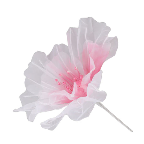 Gauze Flower 19.7in Diameter Soft Bright Colors Light Reusable Handcrafted Organza Flower for Wedding Photography Family Rose Red