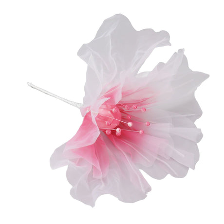 Gauze Flower 19.7in Diameter Soft Bright Colors Light Reusable Handcrafted Organza Flower for Wedding Photography Family Rose Red