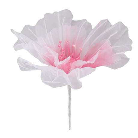 Gauze Flower 19.7in Diameter Soft Bright Colors Light Reusable Handcrafted Organza Flower for Wedding Photography Family Rose Red