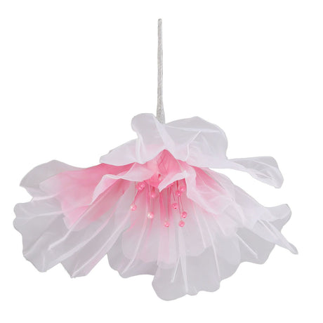 Gauze Flower 19.7in Diameter Soft Bright Colors Light Reusable Handcrafted Organza Flower for Wedding Photography Family Rose Red
