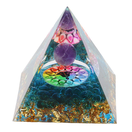 Positive Energy Crystal Pyramid Crystal Epoxy Healing Crystal Pyramids for Meditation Lucky Decoration