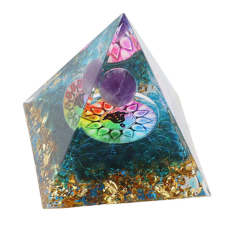 Positive Energy Crystal Pyramid Crystal Epoxy Healing Crystal Pyramids for Meditation Lucky Decoration