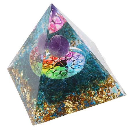 Positive Energy Crystal Pyramid Crystal Epoxy Healing Crystal Pyramids for Meditation Lucky Decoration