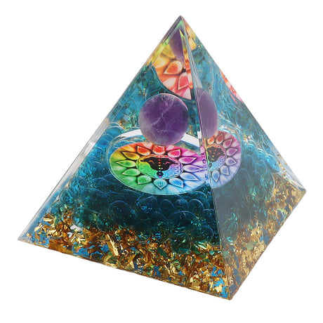 Positive Energy Crystal Pyramid Crystal Epoxy Healing Crystal Pyramids for Meditation Lucky Decoration