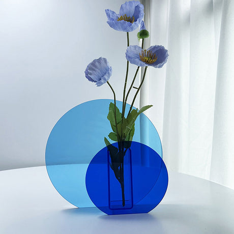 Neon Acrylic Vase Easy To Keep Clean Fashionable Geometric Acrylic Floral Vase for Home Decoration Major and Minor Circle