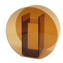 Brown Acrylic Vase Transparent Decorative Flower Vase Nordic Glass Vase Ornament for Office Living Room Book Shelf Brown Circle
