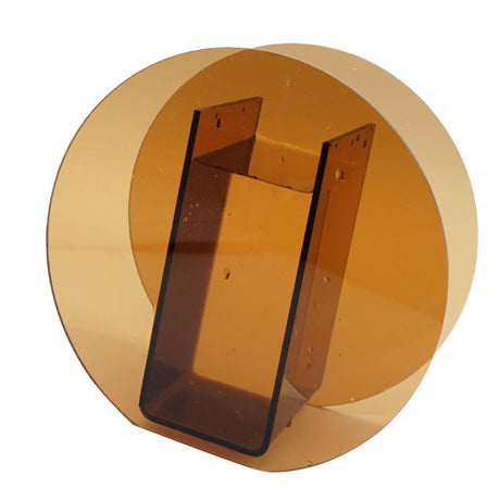 Brown Acrylic Vase Transparent Decorative Flower Vase Nordic Glass Vase Ornament for Office Living Room Book Shelf Brown Circle