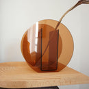 Brown Acrylic Vase Transparent Decorative Flower Vase Nordic Glass Vase Ornament for Office Living Room Book Shelf Brown Circle