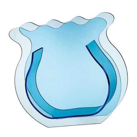 Fish Tank Vase Transparent Thickened Acrylic Smoothing Simple Modern Small Fish Tank for Family Office Dormitory Transparent Blue