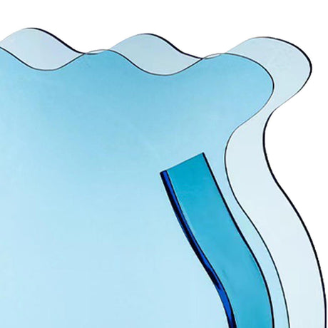 Fish Tank Vase Transparent Thickened Acrylic Smoothing Simple Modern Small Fish Tank for Family Office Dormitory Transparent Blue