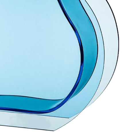 Fish Tank Vase Transparent Thickened Acrylic Smoothing Simple Modern Small Fish Tank for Family Office Dormitory Transparent Blue
