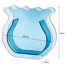Fish Tank Vase Transparent Thickened Acrylic Smoothing Simple Modern Small Fish Tank for Family Office Dormitory Transparent Blue