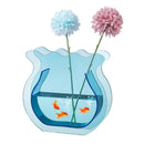 Fish Tank Vase Transparent Thickened Acrylic Smoothing Simple Modern Small Fish Tank for Family Office Dormitory Transparent Blue