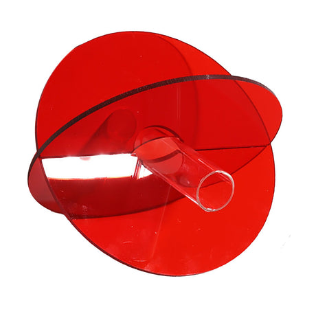 Acrylic Geometric Flower Vase Fine Detail Easy To Clean Acrylic Geometric Minimalist Vase for Living Room Table Disc Red 90g 15x13x2cm