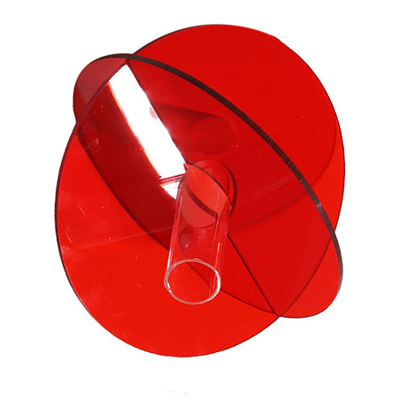 Acrylic Geometric Flower Vase Fine Detail Easy To Clean Acrylic Geometric Minimalist Vase for Living Room Table Disc Red 90g 15x13x2cm