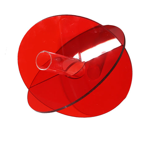 Acrylic Geometric Flower Vase Fine Detail Easy To Clean Acrylic Geometric Minimalist Vase for Living Room Table Disc Red 90g 15x13x2cm