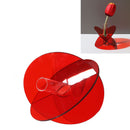 Acrylic Geometric Flower Vase Fine Detail Easy To Clean Acrylic Geometric Minimalist Vase for Living Room Table Disc Red 90g 15x13x2cm