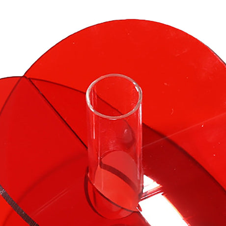 Acrylic Geometric Flower Vase Fine Detail Easy To Clean Acrylic Geometric Minimalist Vase for Living Room Table Disc Red 90g 15x13x2cm
