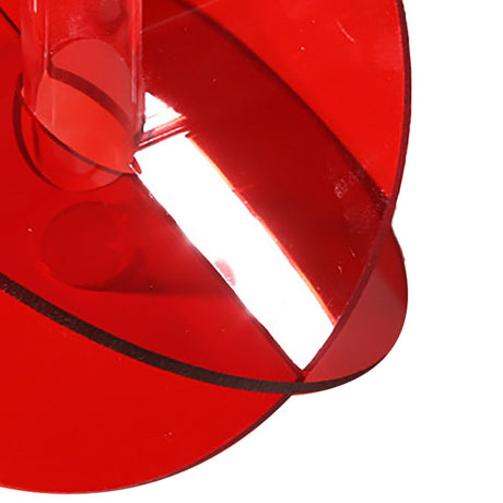 Acrylic Geometric Flower Vase Fine Detail Easy To Clean Acrylic Geometric Minimalist Vase for Living Room Table Disc Red 90g 15x13x2cm