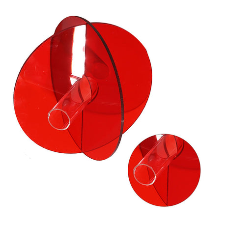 Acrylic Geometric Flower Vase Fine Detail Easy To Clean Acrylic Geometric Minimalist Vase for Living Room Table Disc Red 90g 15x13x2cm