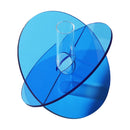 Acrylic Geometric Flower Vase Fine Detail Easy To Clean Acrylic Geometric Minimalist Vase for Living Room Table Disc Blue 15x13x2cm