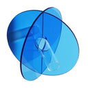Acrylic Geometric Flower Vase Fine Detail Easy To Clean Acrylic Geometric Minimalist Vase for Living Room Table Disc Blue 15x13x2cm