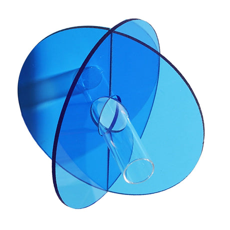 Acrylic Geometric Flower Vase Fine Detail Easy To Clean Acrylic Geometric Minimalist Vase for Living Room Table Disc Blue 15x13x2cm