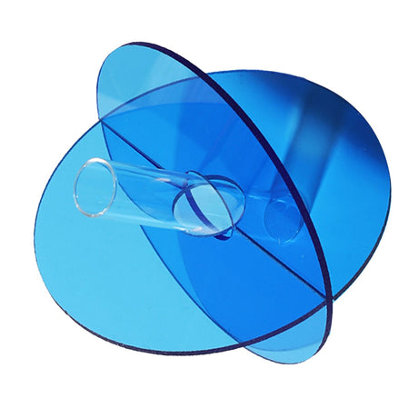 Acrylic Geometric Flower Vase Fine Detail Easy To Clean Acrylic Geometric Minimalist Vase for Living Room Table Disc Blue 15x13x2cm