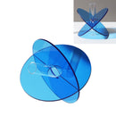 Acrylic Geometric Flower Vase Fine Detail Easy To Clean Acrylic Geometric Minimalist Vase for Living Room Table Disc Blue 15x13x2cm