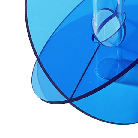 Acrylic Geometric Flower Vase Fine Detail Easy To Clean Acrylic Geometric Minimalist Vase for Living Room Table Disc Blue 15x13x2cm