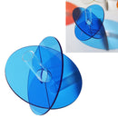 Acrylic Geometric Flower Vase Fine Detail Easy To Clean Acrylic Geometric Minimalist Vase for Living Room Table Disc Blue 15x13x2cm