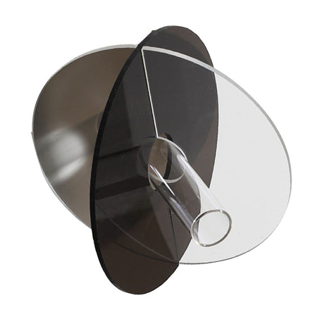 Acrylic Geometric Flower Vase Fine Detail Easy To Clean Acrylic Geometric Minimalist Vase for Living Room Table Disc Transparent Grey 15x13x2cm