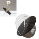 Acrylic Geometric Flower Vase Fine Detail Easy To Clean Acrylic Geometric Minimalist Vase for Living Room Table Disc Transparent Grey 15x13x2cm